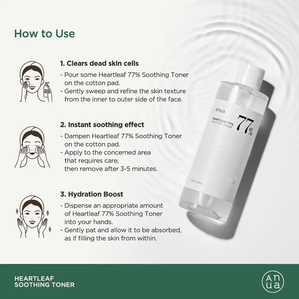 Anua Heartleaf 77% Soothing Toner 250ml / 8.4 fl.oz.