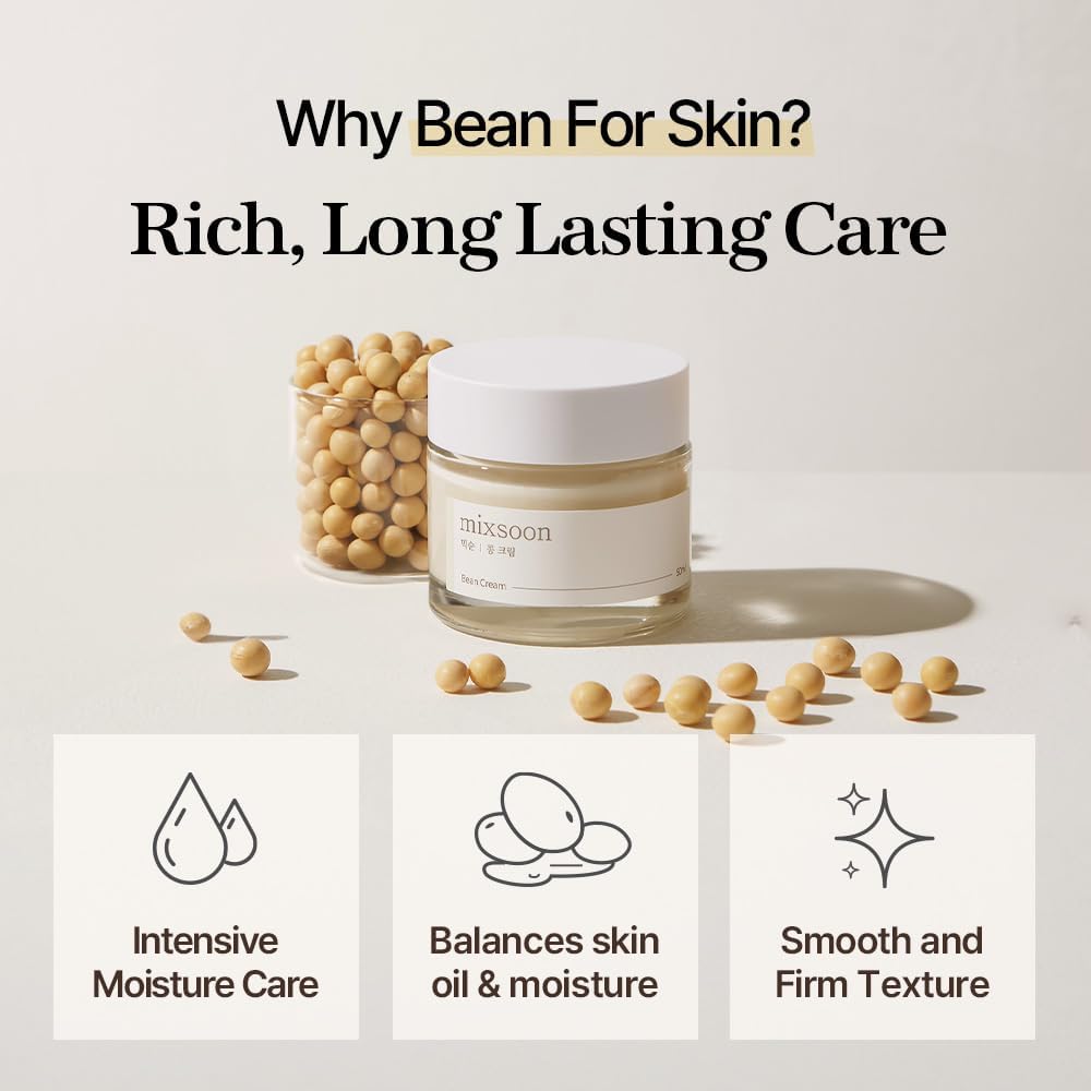 Mixsoon Bean Cream texture on skin Korean glass skin