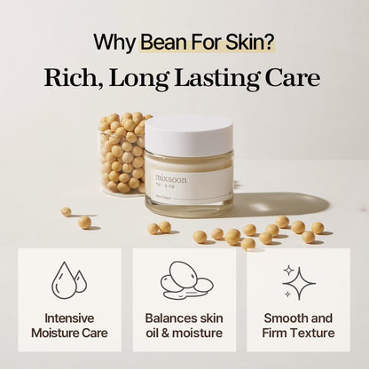 Mixsoon Bean Cream texture on skin Korean glass skin