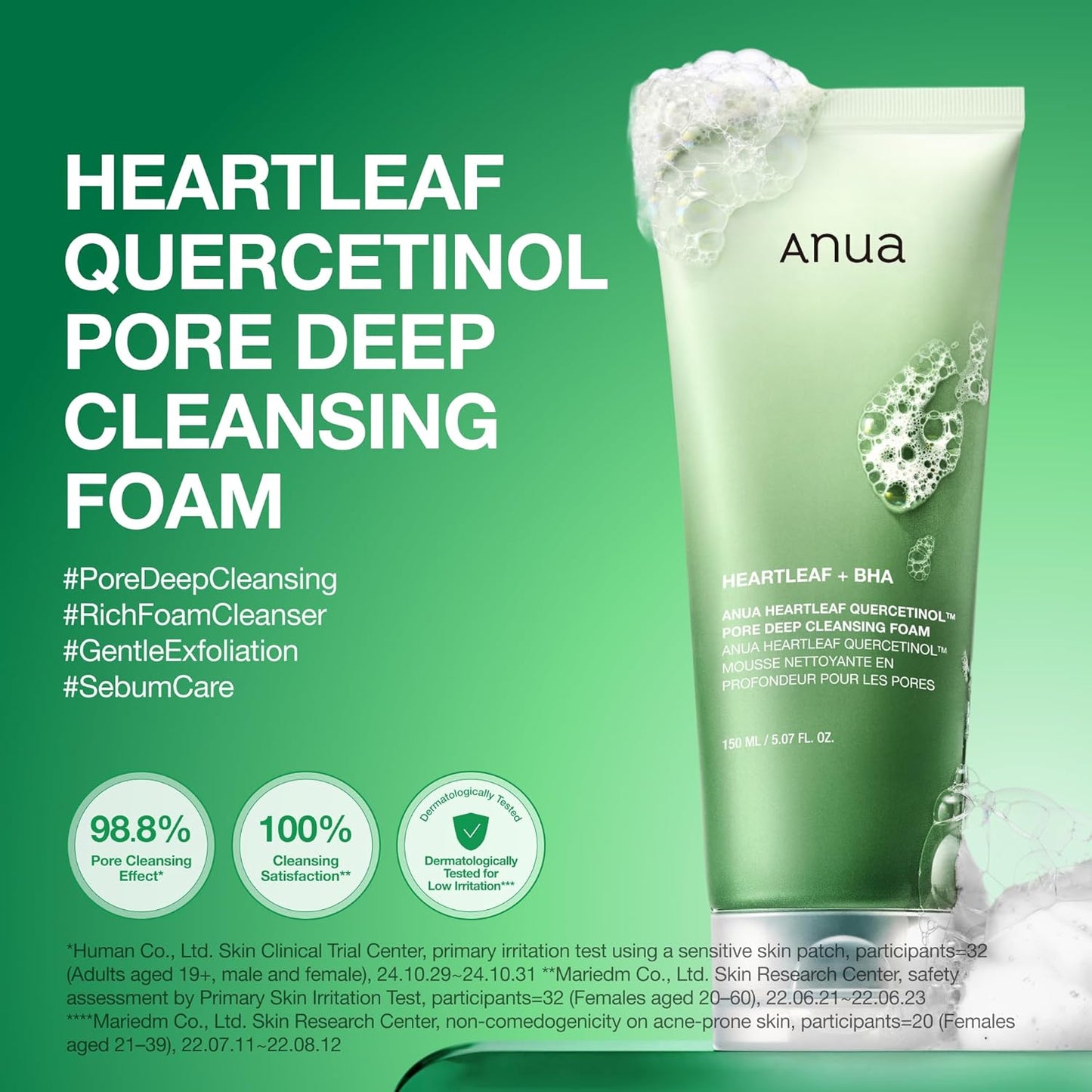 Anua Heartleaf Quercetinol Pore Deep Cleansing Foam 150ml